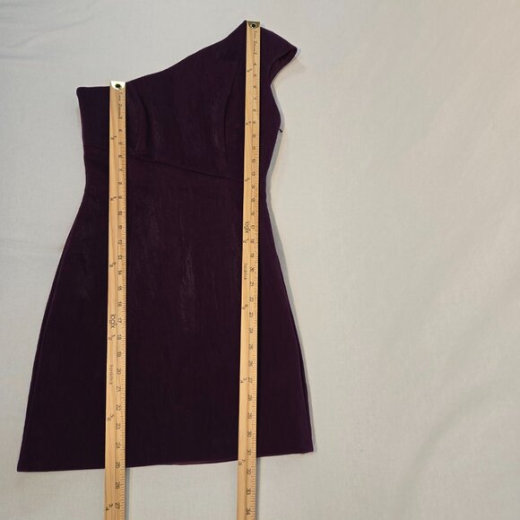JASMINE DI MILO Old Money Silky Plum One-Shoulder Bodycon Mini Dress Size US 4. - Picture 15 of 17
